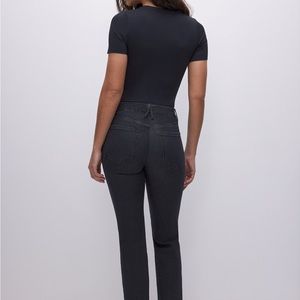 Good American - Good Legs Straight Jeans - Black, Size 8